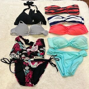 BOGO Mossimo Supply Co. Bikini Set - Black, Coral, Aqua, Floral